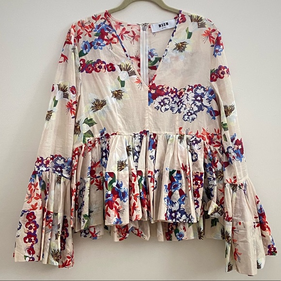 MSGM Floral Printed cotton Blouse - Picture 8 of 15